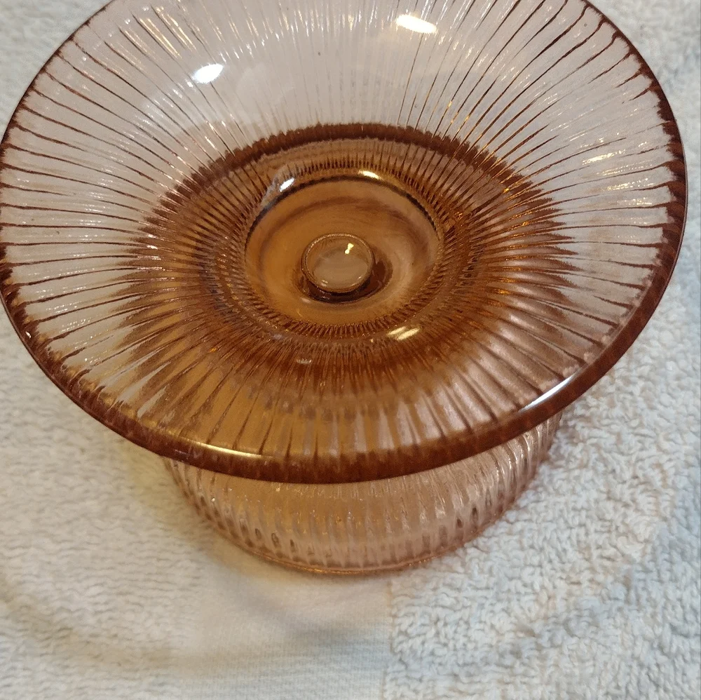PINK Depression Glass Candlestick holder - Picture 4 of 7